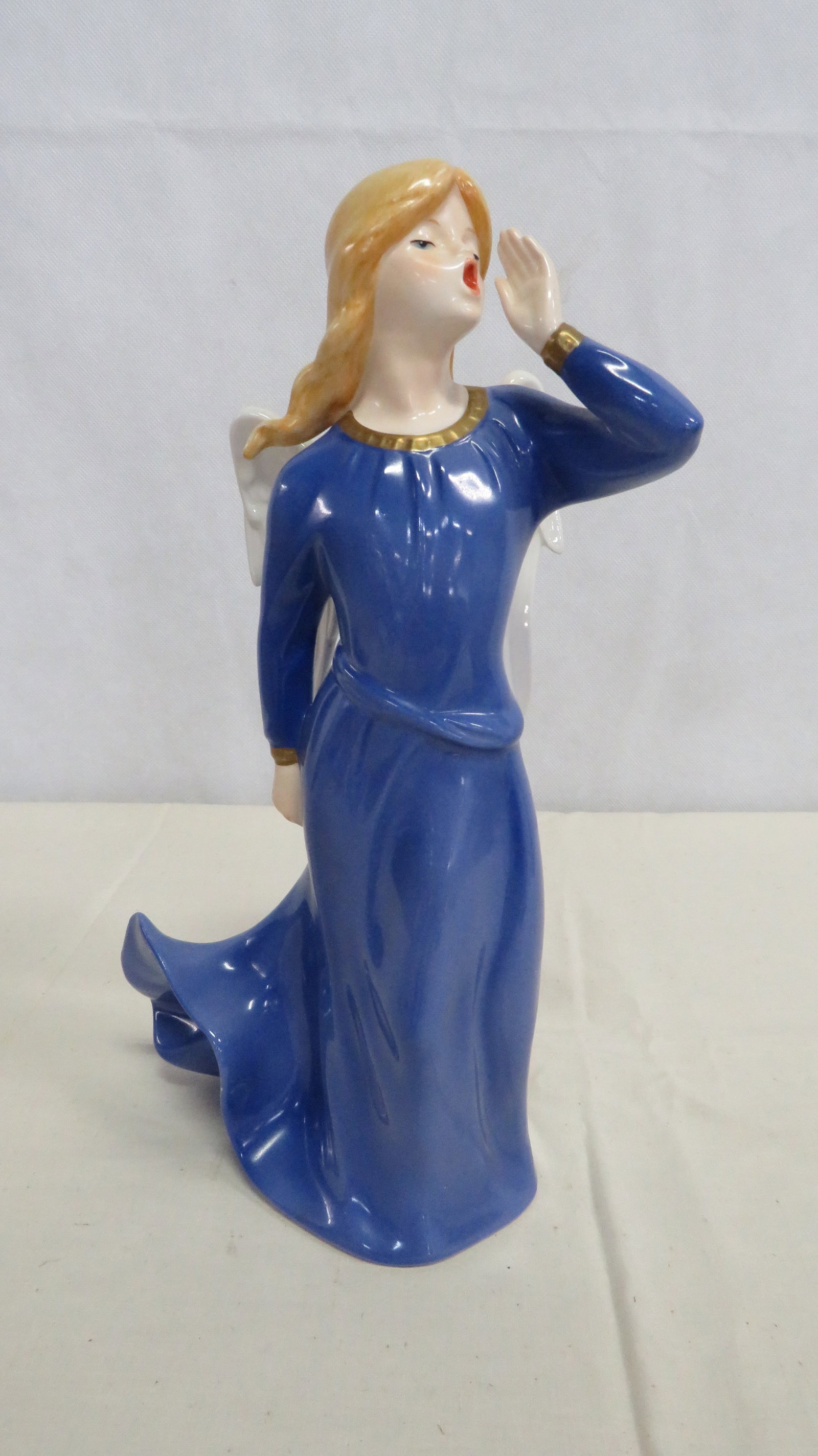 Vintage 12" Goebel Porcelain Heralding Angel: Vintage 12" Goebel Porcelain Heralding Angel in good condition. Marked Goebel W. Germany with impressed numbers 41 152 30 12"H