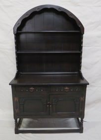 Antique English Oak Tudor Dome Top Cabinet