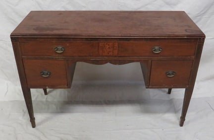 Antique Walnut French Inlaid Desk