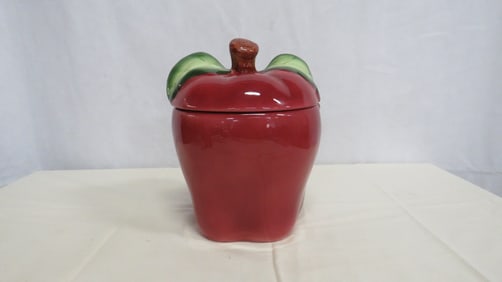 Large Red Apple Cookie Jar