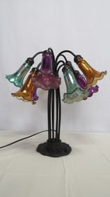 Dragon Fly 9 Light Multi-Color Tulip Lamp