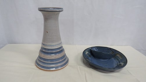 2 pc Signed Studio Art Pottery