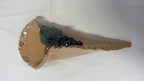 Vintage Signed Studio Art Pottery Wall Pocket