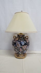 Vintage Floral Porcelain Lamp