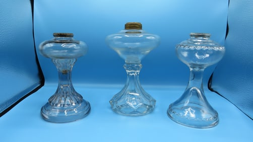 3 Antique EAPG Oil Lamps