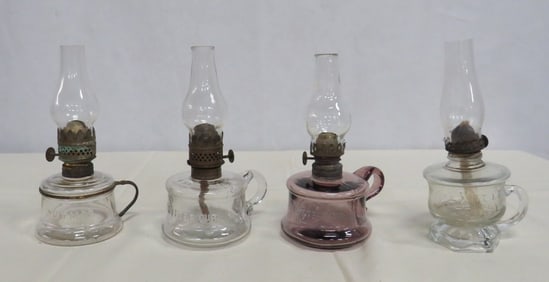 Antique Miniature Finger Oil Lamps Buttercup