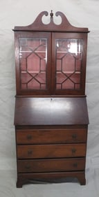 Antique Walnut Secretary with Bookcase Top