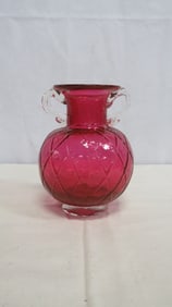 Cranberry Art Glass Vase