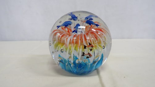 Vintage Large Art Glass Paperweight