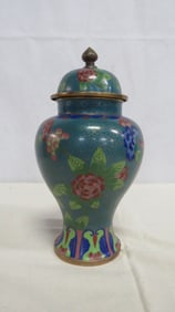 Vintage Chinoiserie Cloisenne Ginger Jar