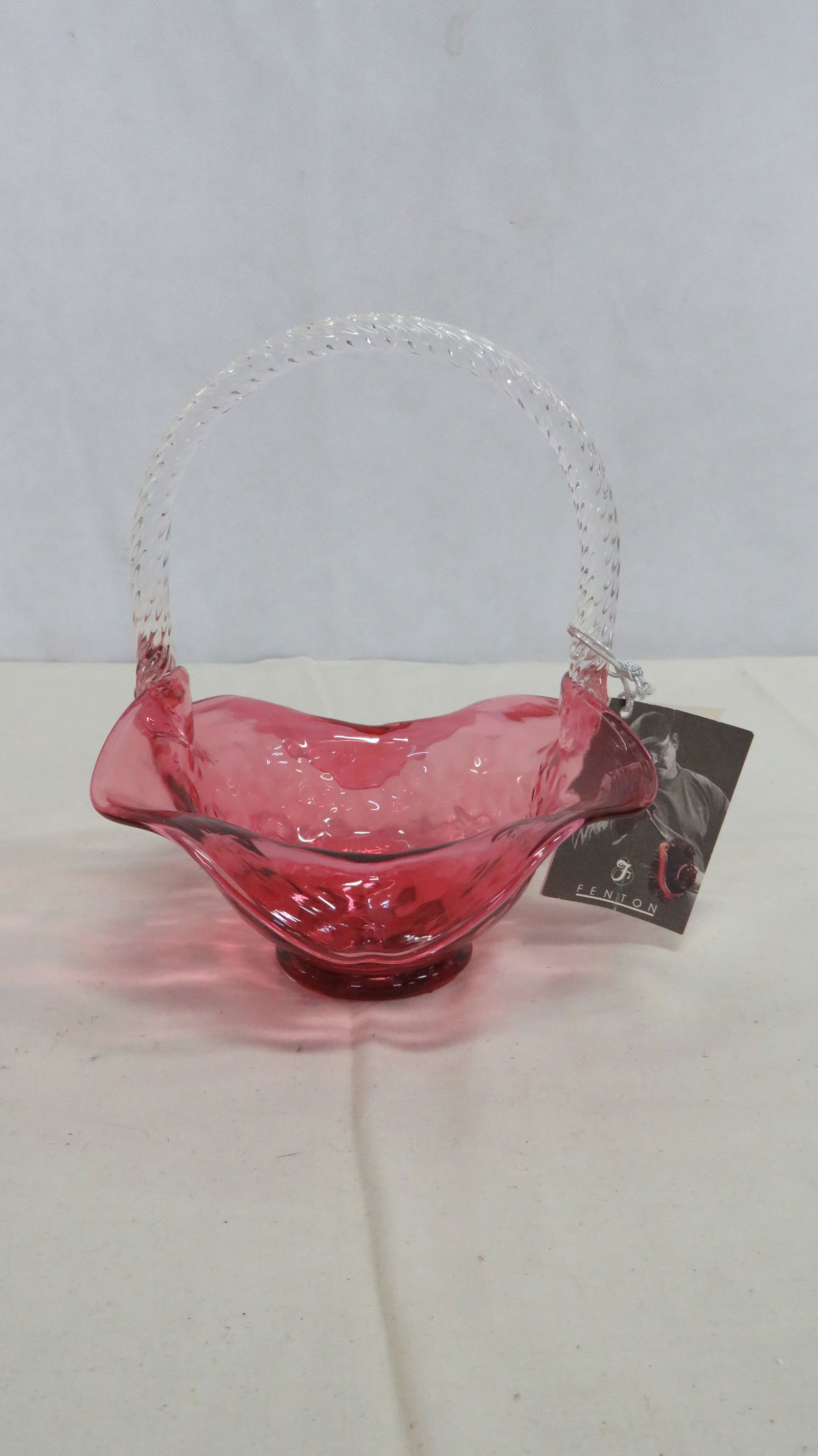 Fenton Cranberry Coin Dot Basket (1 of 4)