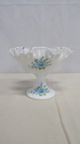 Fenton Handpainted Signed Silvercrest Compote