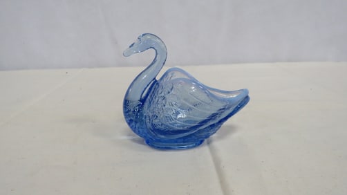 Vintage Fenton Blue Opalescent Swan