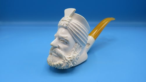 Meerschaum Carved Ottoman Warrior Turkish Pipe