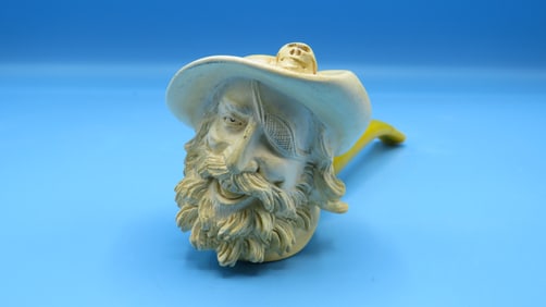 Meerschaum Carved Pirate & Skull Pipe