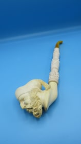 Meerschaum Carved Pirate with Carved Stem Pipe
