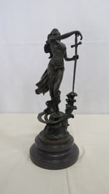 Bronze Sculpture Lady of the Lake Signed Milo