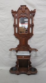 Antique Victorian Walnut Eastlake Hall Tree