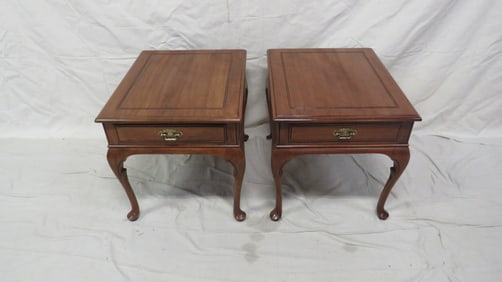 Pair of Vintage Davis Cabinet Co End Tables