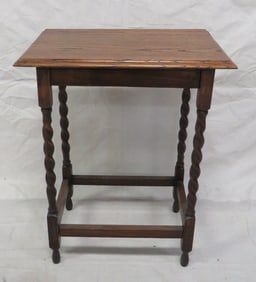 Antique English Oak Barley Twist Occasional Table