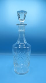 Vintage Diamond Pattern Crystal Decanter