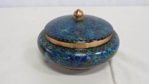 Chinese Zi Jin Cheng Cloisonne Covered Bowl