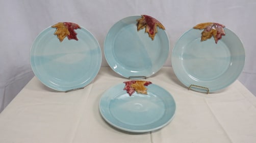4 Wild Child Pottery Maple Leaf Plates