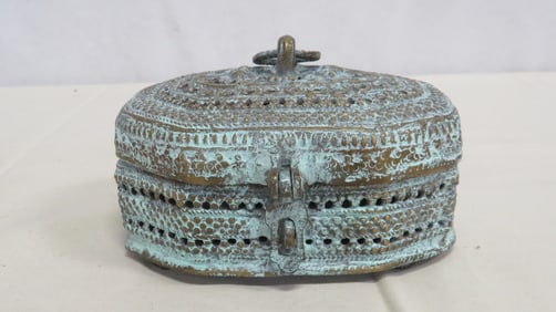 Vintage Heavy Brass Trinket Box