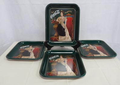 4 Coca Cola 75th Anniversary Coke Trays
