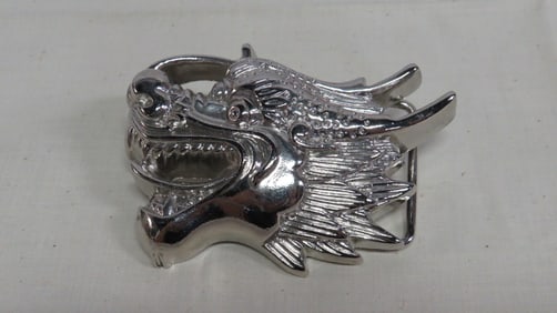 Vintage Chinese Dragon Metal Belt Buckle