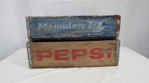 Vintage Pepsi & RC Cola Wooden Crates