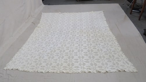 Vintage Hand Crocheted Coverlet
