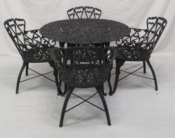 Vintage Cast Aluminum Garden Table & Chairs