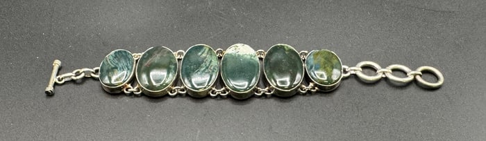 Sterling Silver Bloodstone Bracelet