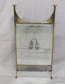 Art Nouveau Fire Screen Beveled Starburst Mirror