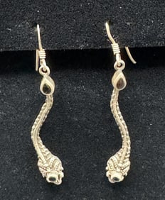 Sterling Silver Snake Earrings