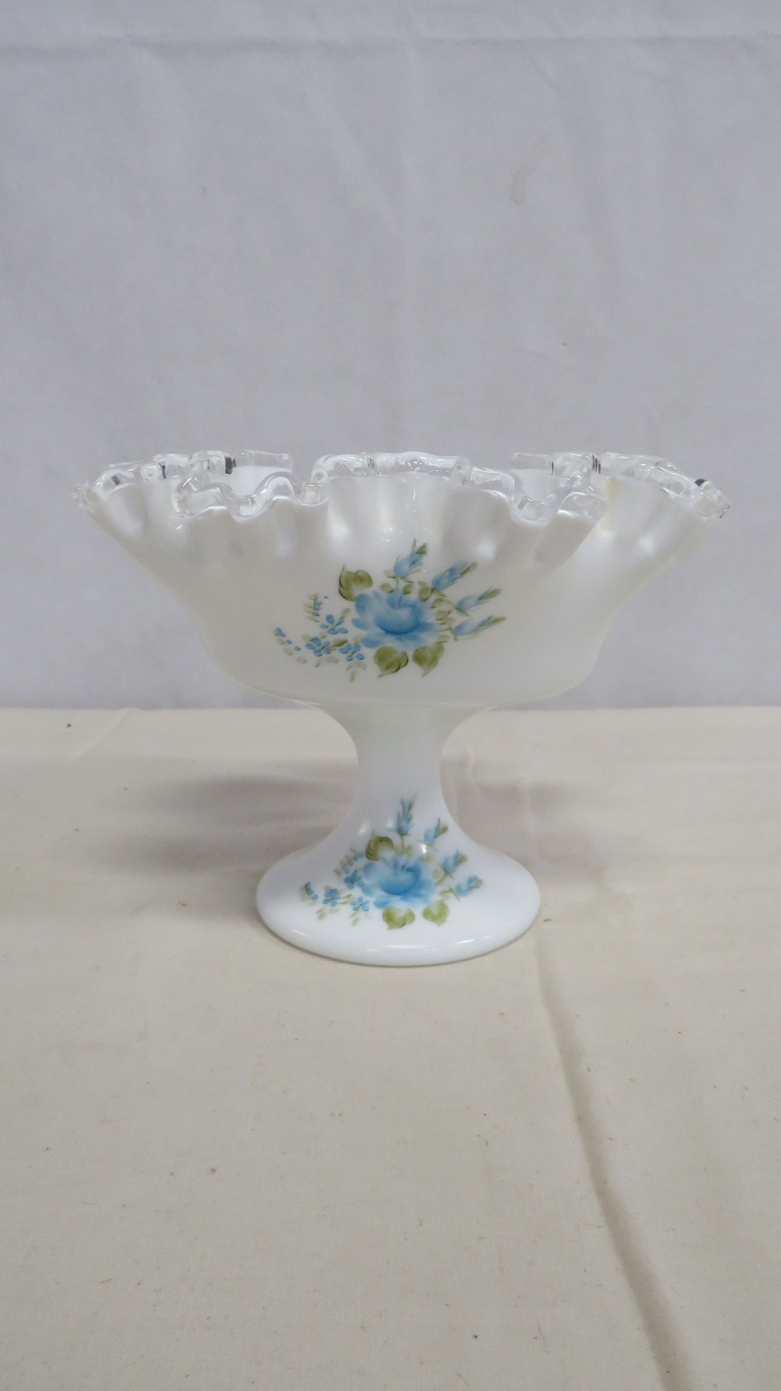 Fenton Handpainted Signed Silvercrest Compote (1 of 4)