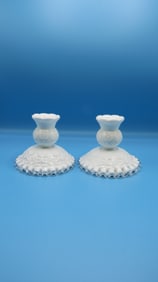 Fenton Silver Crest Spanish Lace Candle Holders