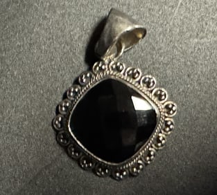 Sterling Silver Black Amethyst Pendant