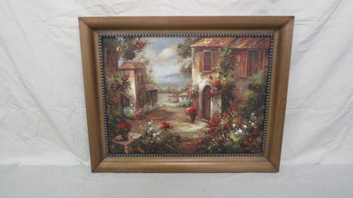 Vintage Large Oil Painting on Canvas