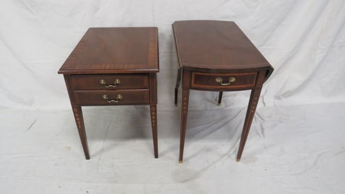 Vintage Inlaid Pembroke & End Table