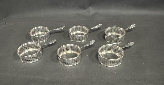 Set of Six Sterling Silver Ramekin Holders