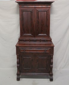19th C. Classical Empire Flame Mahog. Linen Press