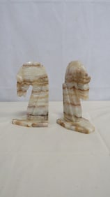 Vintage Onyx Horsehead Bookends