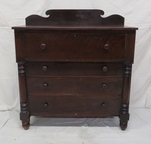 19th C. American Empire Walnut Chest of Drawers