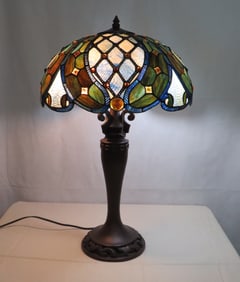 Large Stained Glass Double Light Lamp