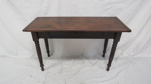Primitive One Drawer Breadboard End Farm Table