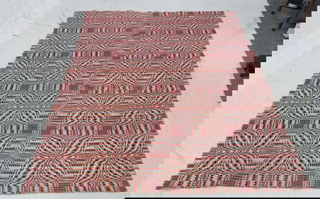 1800's Double Bowknot Overshot Homespun Coverlet