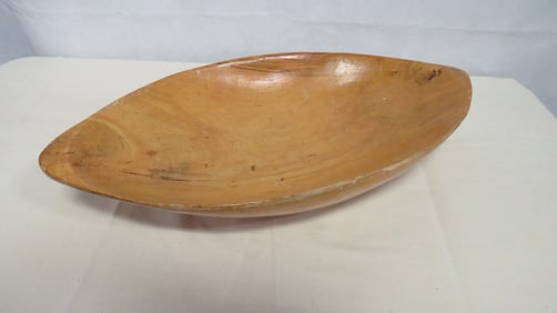 Mid Century Maple Wooden Trencher Dough Bowl