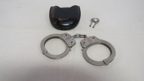 Vintage Smith & Wesson Handcuffs, Case, & Keys
